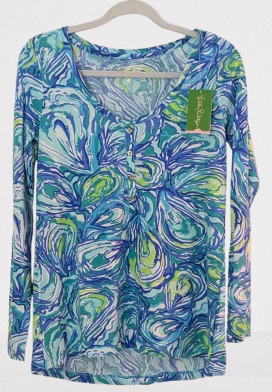 NEW w/ Tag LILLY PULITZER 100% Pima Cotton Long Sleeve Sorella Top SIZE XS